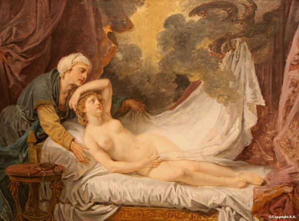 Aegina Visited By Jupiter by Jean-baptiste Greuze Oil Painting Reproductions