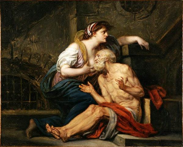 Cimon And Pero: Roman Charity by Jean-baptiste Greuze