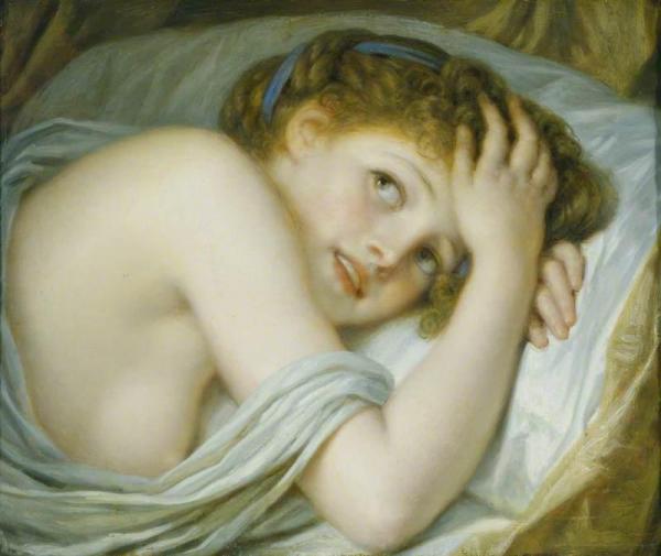 Girl Lying In Bed by Jean-baptiste Greuze Oil Painting Reproductions