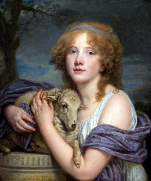 Girl With A Lamb by Jean-baptiste Greuze Oil Painting Reproductions