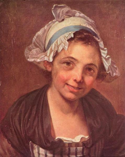 Portrait Of A Young Peasant Girl by Jean-baptiste Greuze