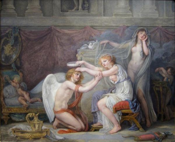 Psyche Crowning Cupid by Jean-baptiste Greuze