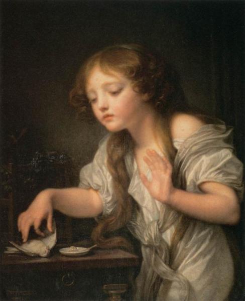 The Dead Bird by Jean-baptiste Greuze Oil Painting Reproductions