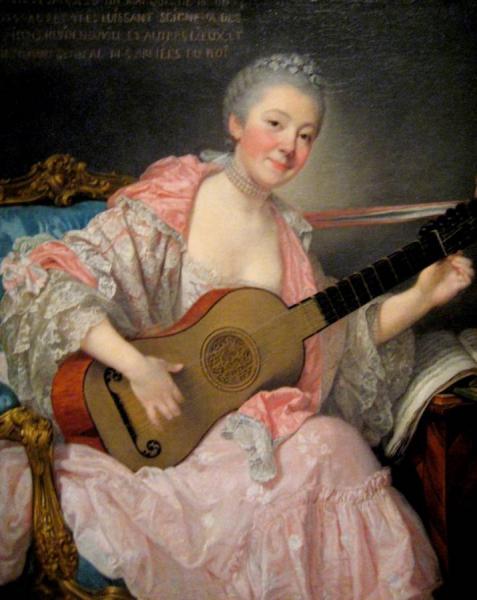 Woman Playing The Guitar by Jean-baptiste Greuze Oil Painting Reproductions