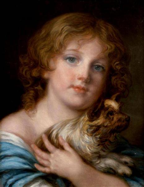 Jean-baptiste Greuze Young Girl With A Dog