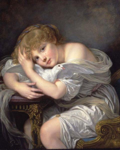 Jean-baptiste Greuze Young Girl With Dove