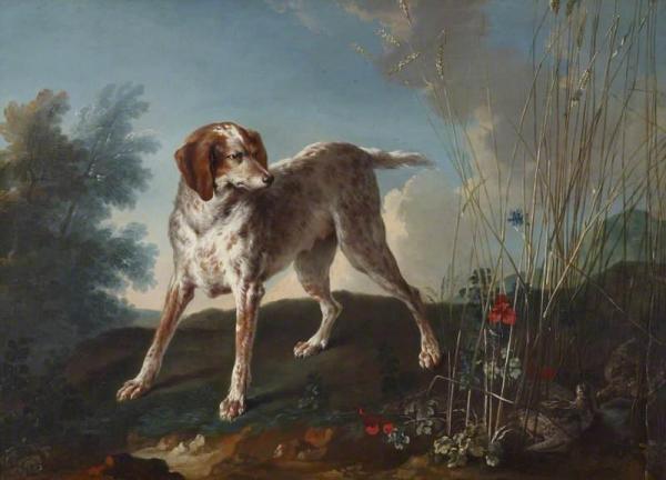 A Pointer And Partridges by Jean-baptiste Oudry