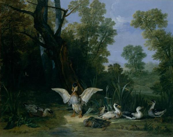 Ducks Resting In Sunshine by Jean-baptiste Oudry