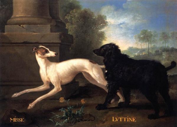 Misse And Luttine by Jean-baptiste Oudry