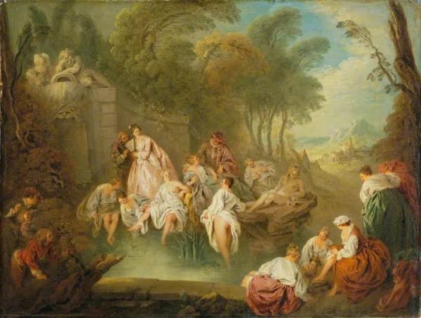 Bathing Party In A Park by Jean Baptiste Pater