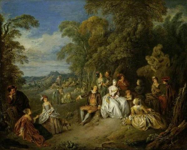 Jean Baptiste Pater Elegant Company In A Park