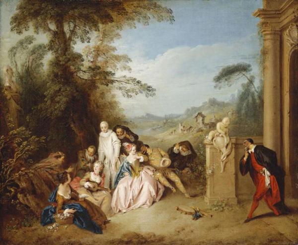 Fete Champetre With Italian Comedians by Jean Baptiste Pater Oil Painting Reproductions