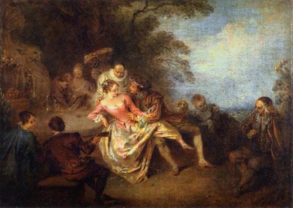 Gathering Of Actors Of The Comedie-italienne In A Park by Jean Baptiste Pater Oil Painting Reproductions