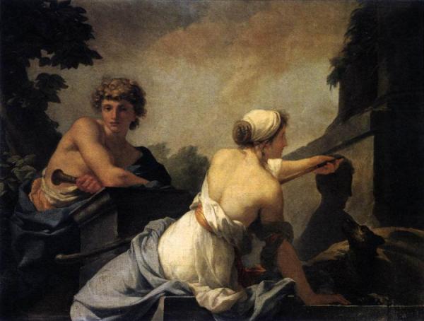 Dibutades Tracing The Portrait Of A Shepherd by Jean Baptiste Regnault