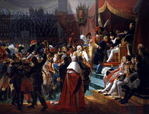 Premiere Distribution Des Decorations De La Legion D'honneur Dans L'eglise Des Invalides,le 14 Juillet 1804 by Jean Baptiste Regnault Oil Painting Reproductions