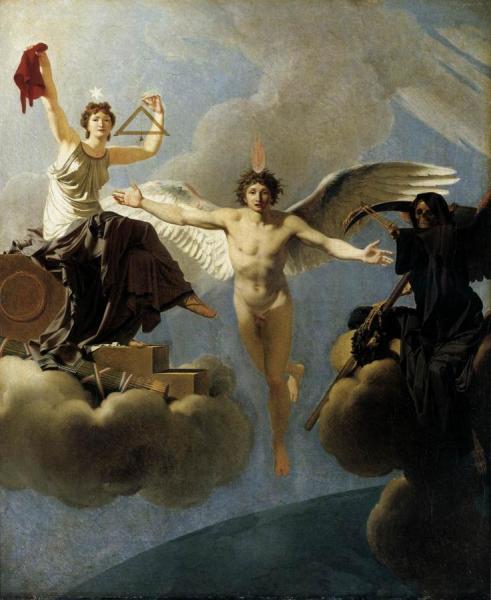 The Genius Of France Between Liberty And Death by Jean Baptiste Regnault Oil Painting Reproductions