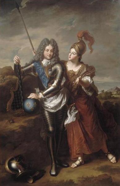 Philippe D'orléans As Regent Of France With His Mistress Marie-thérèse De Parabère As Minerva by Jean-baptiste Santerre Oil Painting Reproductions