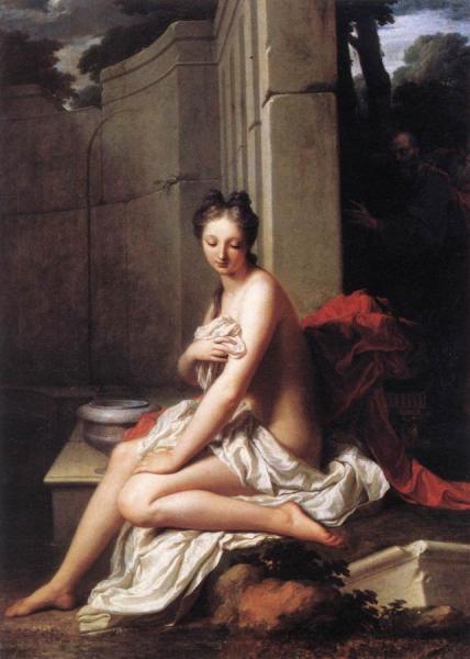 Susanna At The Bath by Jean-baptiste Santerre