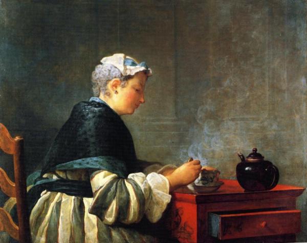 A Lady Taking Tea by Jean-baptiste-simeon Chardin Oil Painting Reproductions