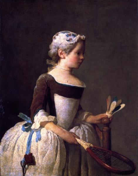 Girl With Shuttlecock by Jean-baptiste-simeon Chardin