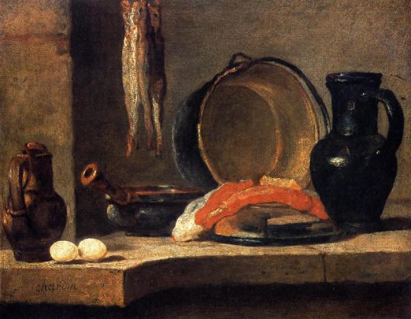 Still Life With Herrings by Jean-baptiste-simeon Chardin Oil Painting Reproductions