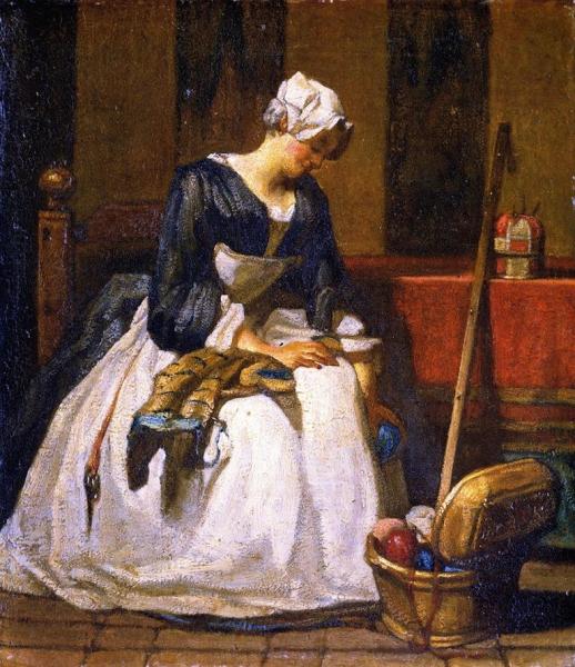 The Embroiderer by Jean-baptiste-simeon Chardin