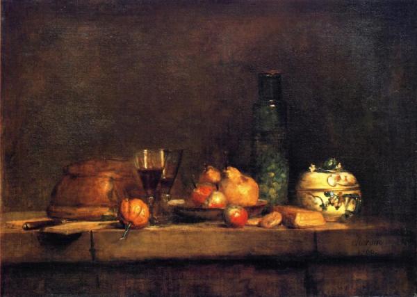 The Jar Of Olives by Jean-baptiste-simeon Chardin