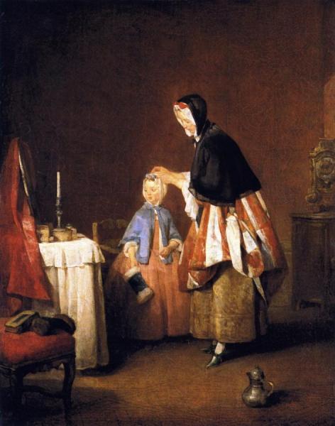 The Morning Toilet by Jean-baptiste-simeon Chardin