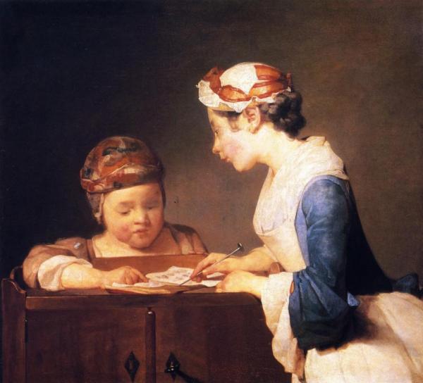 The Schoolmistress by Jean-baptiste-simeon Chardin