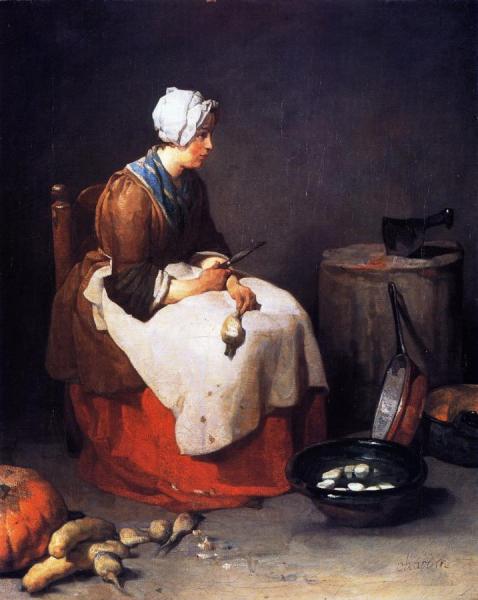 The Turnip Peeler by Jean-baptiste-simeon Chardin