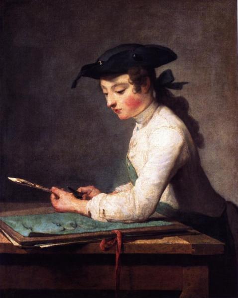 The Young Draughtsman by Jean-baptiste-simeon Chardin