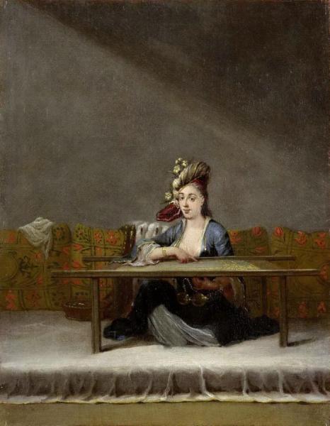Turkish Lady In Her Boudoire by Jean Baptiste Vanmour Oil Painting Reproductions