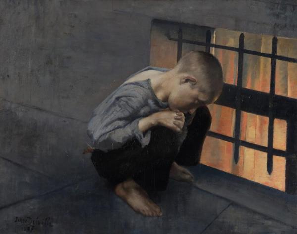 L'affame(1887) by Jean Delville