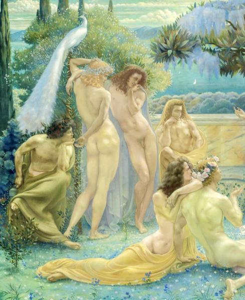 L'ecole De Platon(particolare) by Jean Delville