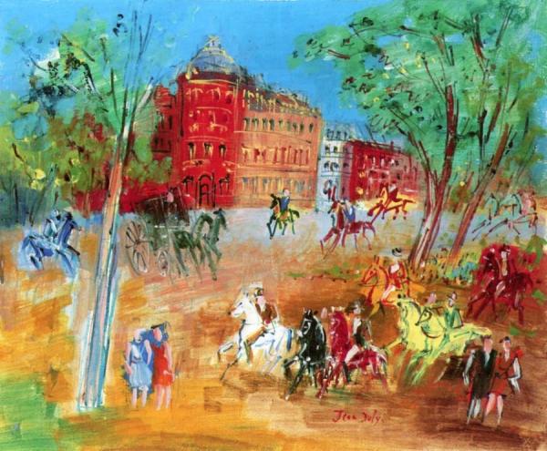 A Stroll Through The Bois De Bologne by Jean Dufy