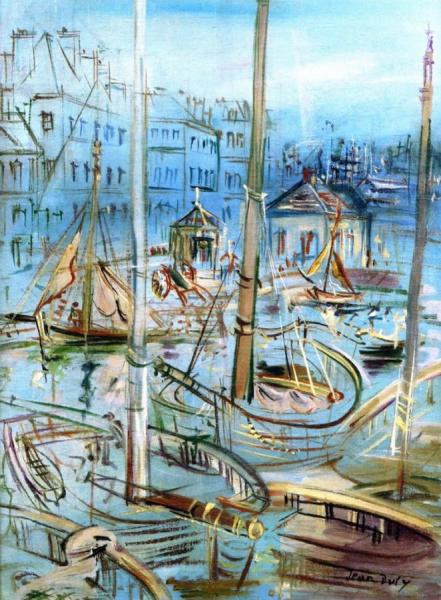 Boats At Dock by Jean Dufy