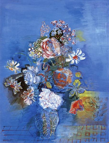 Bouquet Of Roses And Daisies by Jean Dufy