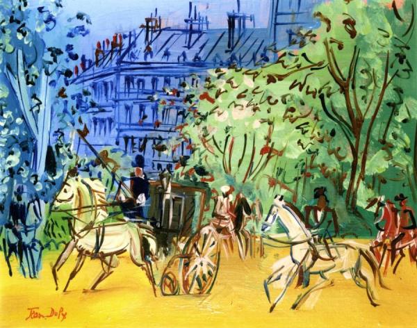 Carriage And Horsemen by Jean Dufy