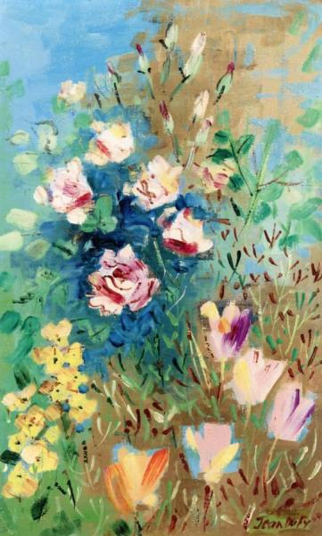 Flowers In A Bronze Bucket by Jean Dufy