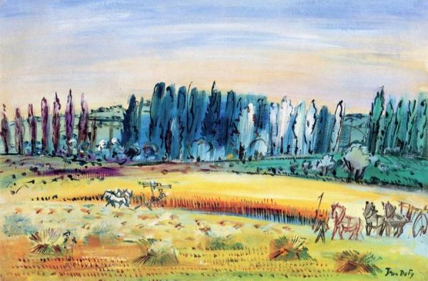 Harvest At Preuilly-sur-claisse by Jean Dufy