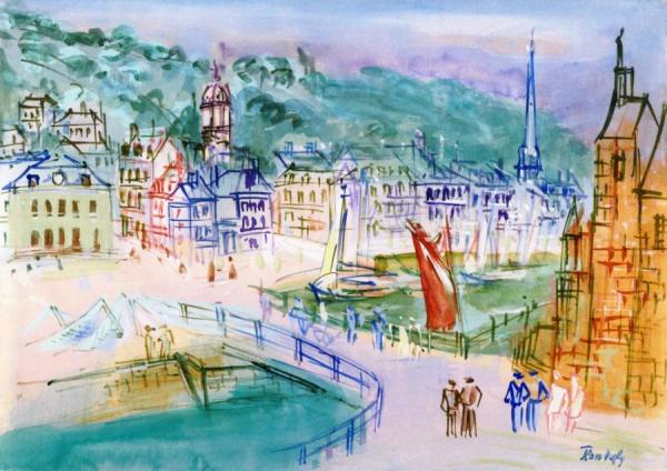 Honfleur, The Lock To The Old Harbor by Jean Dufy