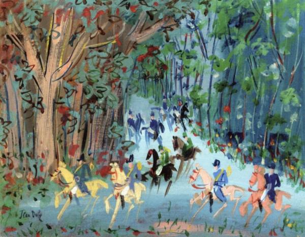 Hunting With Hounds by Jean Dufy
