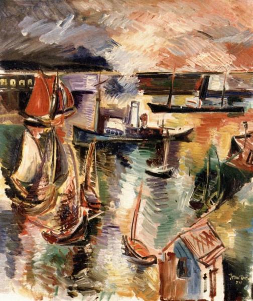 Le Bassin De La Manche Au Havre by Jean Dufy