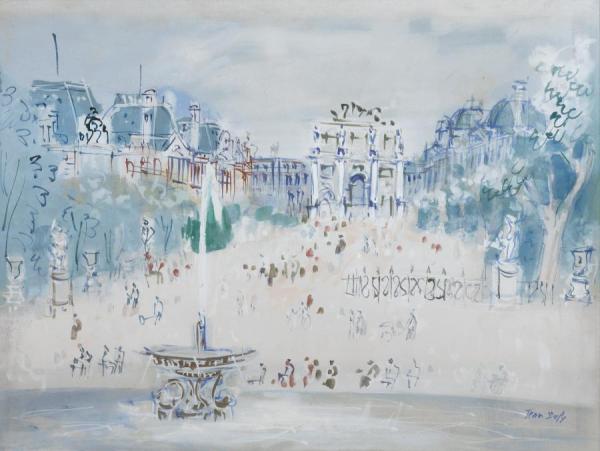 Paris, Bassin Des Tuileries by Jean Dufy