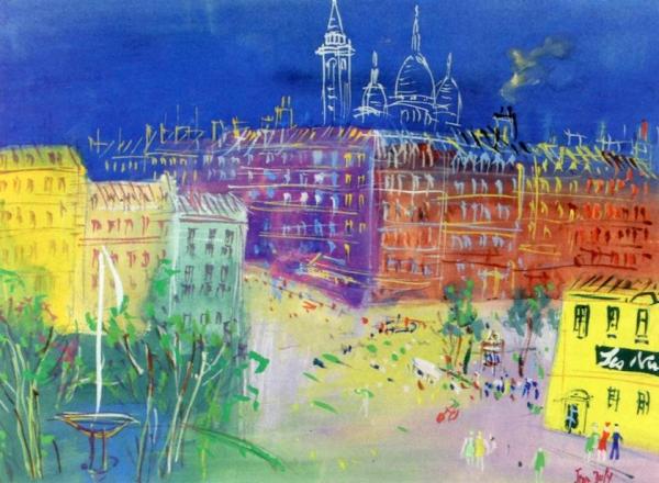 Paris, Place Pigalle by Jean Dufy Oil Painting Reproductions