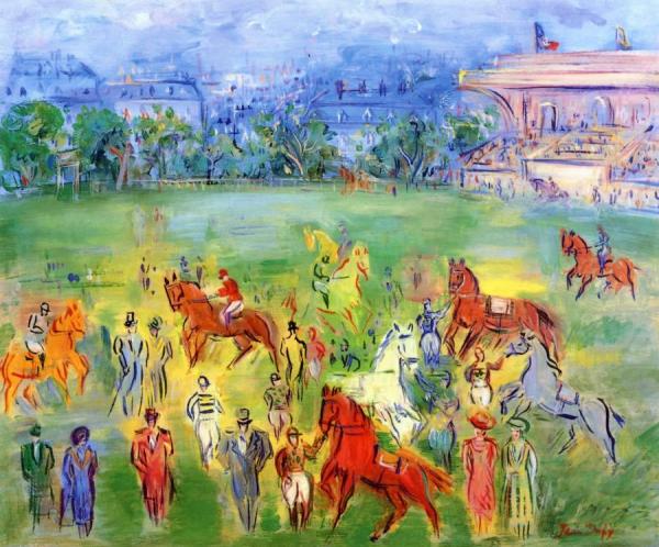 Paris, Racetrack At Auteuil by Jean Dufy