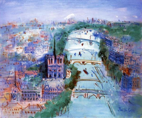 Paris, The Seine By Notre Dame by Jean Dufy