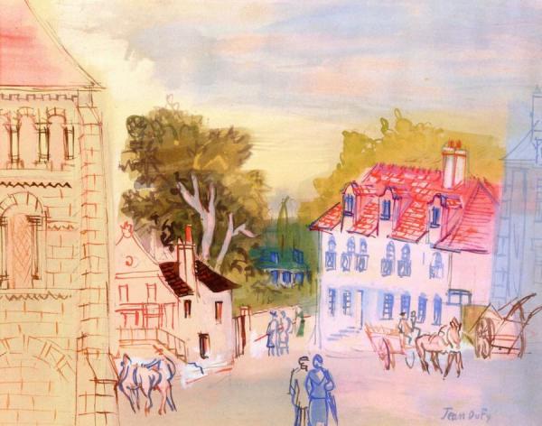 Place De L'abbaye In Preuilly-sur-claise by Jean Dufy