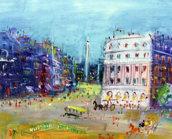 Place De L'opera And The Rue De La Paix by Jean Dufy