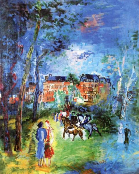 Promenade In The Boise De Boulogne by Jean Dufy